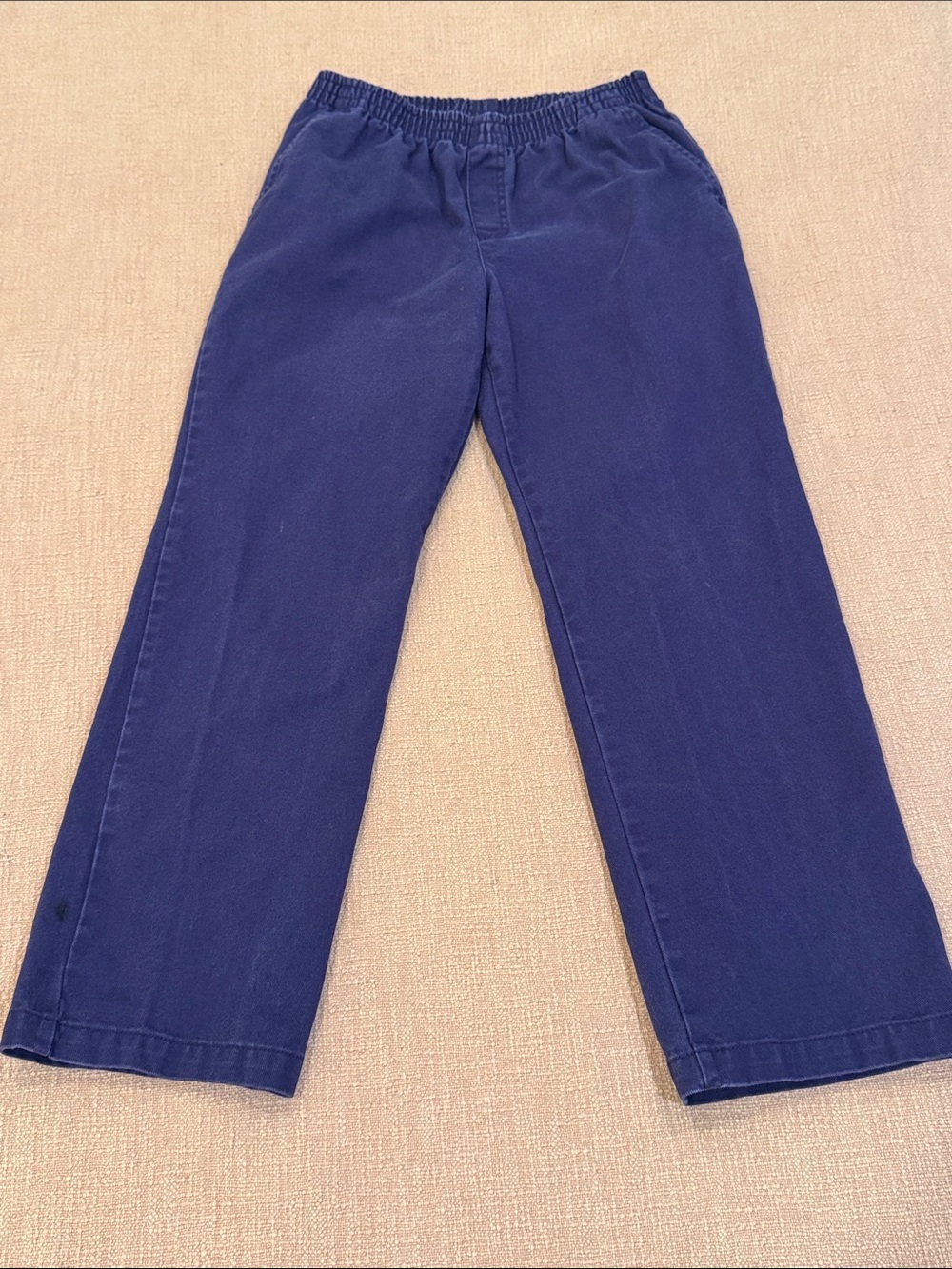 Purple canvas pants wm’s Elastic-Waist Straight-Leg Trousers with pockets W28